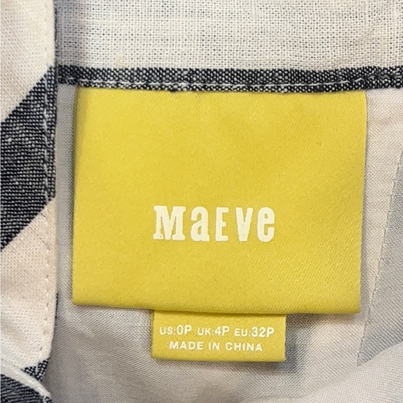 Anthropologie Maeve Linen Blend Striped Midi Dress Size 0P - Picture 5 of 8